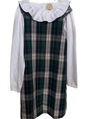 Beaufort Bonnet Girls Plaid Jumper Dress Ruffle Collar Holiday Sz 8